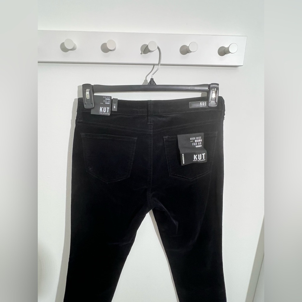 Kut from the Kloth Black Straight Leg Corduroy Women's Jeans - Picture 12 of 16